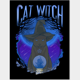 Cat Witch Mysterious Halloween Character Posters and Art