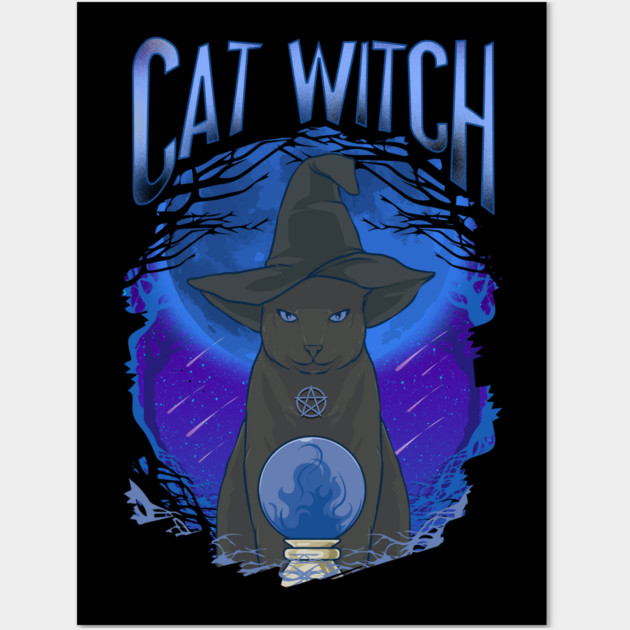 Cat Witch Mysterious Halloween Character Wall Art by creative