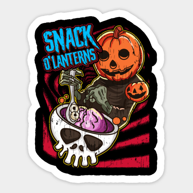 Snack O'lanterns Halloween Funny Magnet by creative