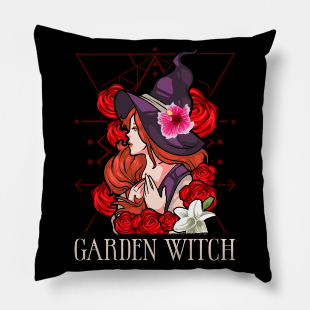 Garden Witch Halloween Pillow by creative