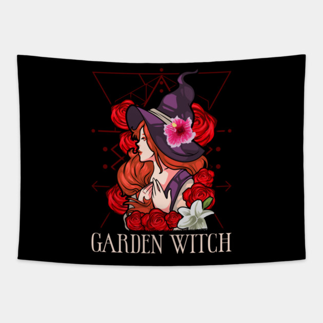 Garden Witch Halloween Tapestry by creative