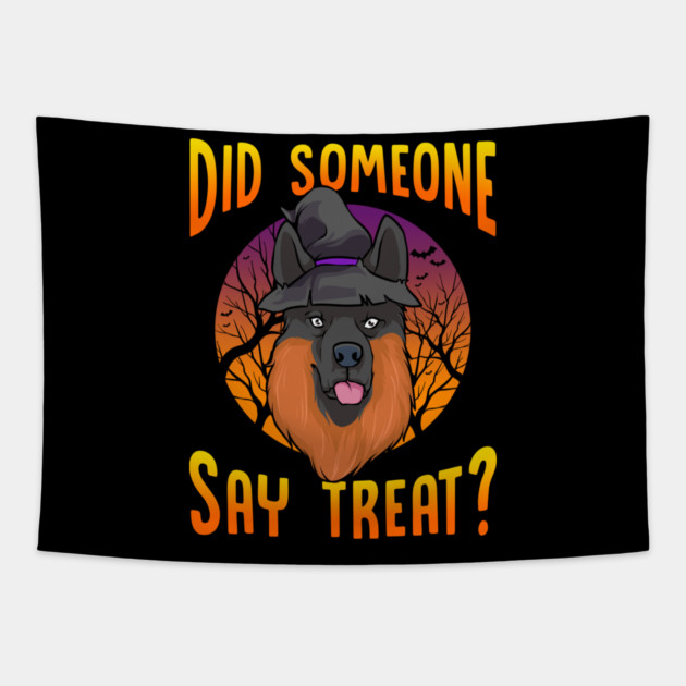 Did Someone Say Treat? German Shepherd Halloween Tapestry by creative