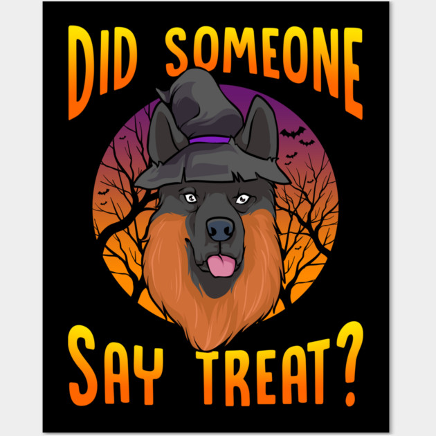 Did Someone Say Treat? German Shepherd Halloween Wall Art by creative