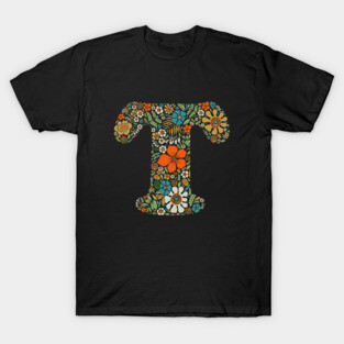 Hippie Floral Letter T T-Shirt