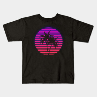 Sunset Palm 80s Kids T-Shirt