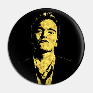 Legendary QUENTIN TARANTINO Abstract Art Style Sketch Portrait Pin