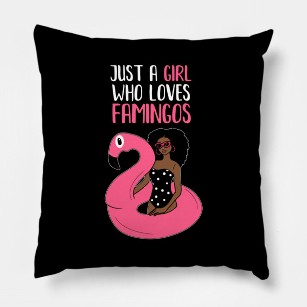Just a Girl Who Loves Flamingos, Flamingo Lover Pillow by logiamerch