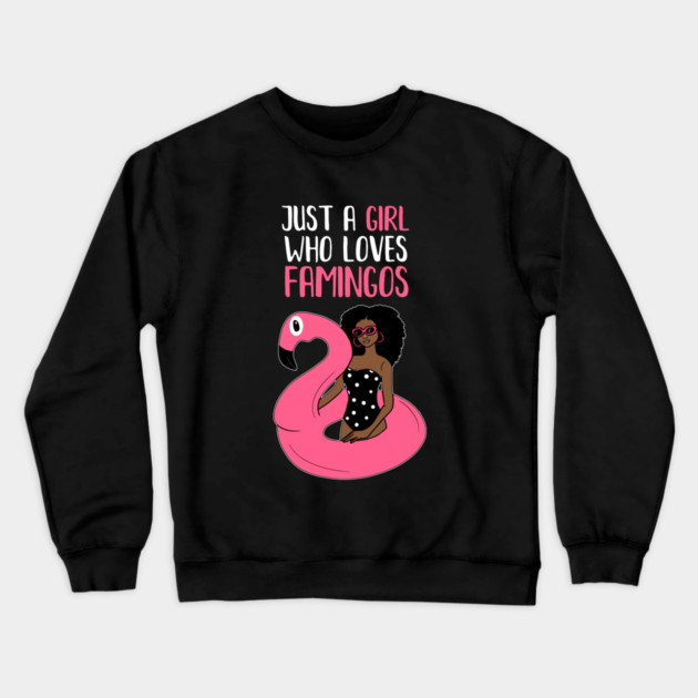 Just a Girl Who Loves Flamingos, Flamingo Lover Crewneck Sweatshirt by logiamerch