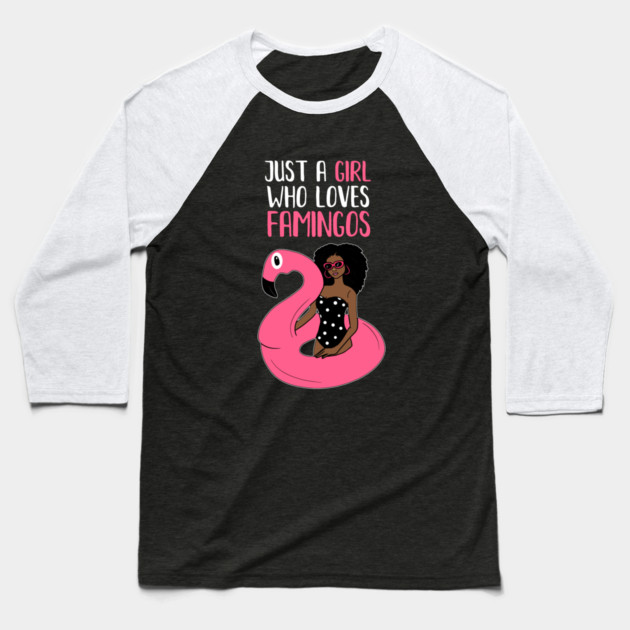 Just a Girl Who Loves Flamingos, Flamingo Lover Baseball T-Shirt by logiamerch