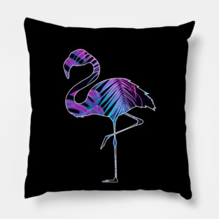 Flamingo with Tropical leaves Pattern, Love Flamingos Pillow