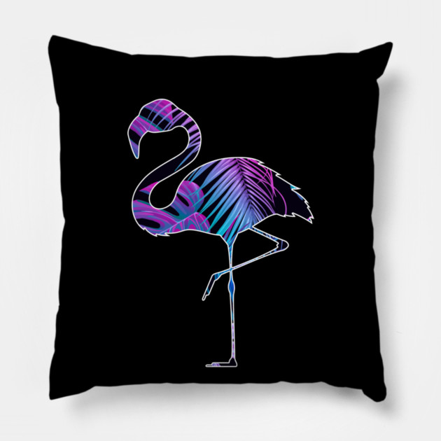 Flamingo with Tropical leaves Pattern, Love Flamingos Pillow by logiamerch