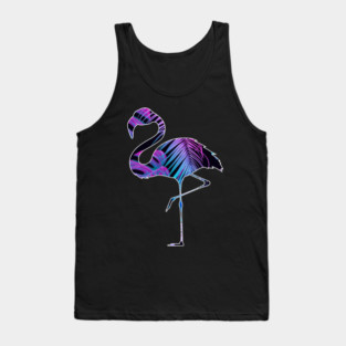 Flamingo with Tropical leaves Pattern, Love Flamingos Tank Top