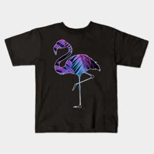 Flamingo with Tropical leaves Pattern, Love Flamingos Kids T-Shirt