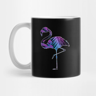 Flamingo with Tropical leaves Pattern, Love Flamingos Mug