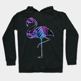 Flamingo with Tropical leaves Pattern, Love Flamingos Hoodie