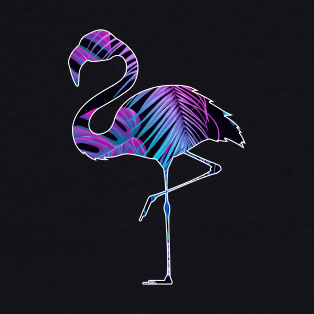 Flamingo with Tropical leaves Pattern, Love Flamingos by logiamerch
