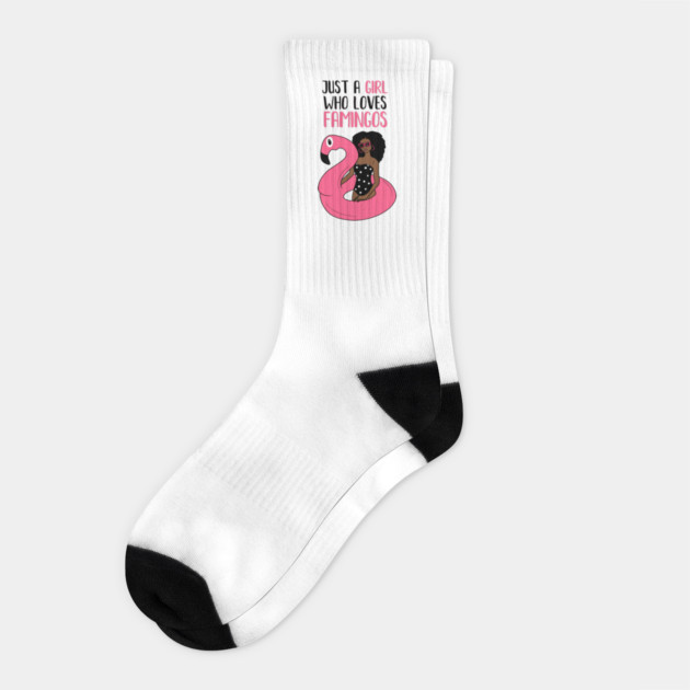 Just a Girl Who Loves Flamingos, Flamingo Lover Socks by logiamerch
