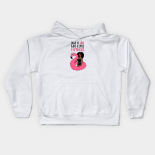 Just a Girl Who Loves Flamingos, Flamingo Lover Kids Hoodie