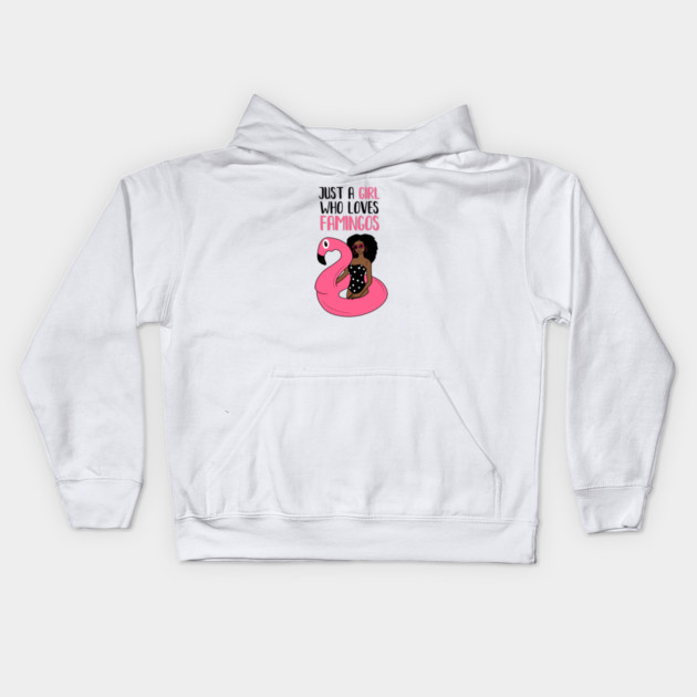 Just a Girl Who Loves Flamingos, Flamingo Lover Kids Hoodie by logiamerch