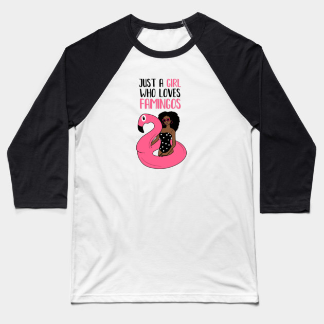 Just a Girl Who Loves Flamingos, Flamingo Lover Baseball T-Shirt by logiamerch