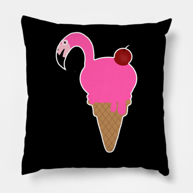 Flamingo Lover, Icecream Dripping Pillow by logiamerch