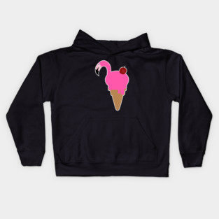 Flamingo Lover, Icecream Dripping Kids Hoodie