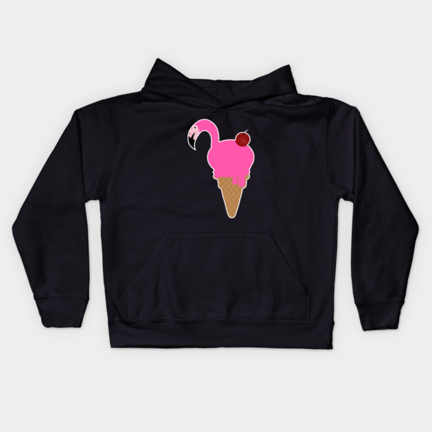 Flamingo Lover, Icecream Dripping Kids Hoodie by logiamerch