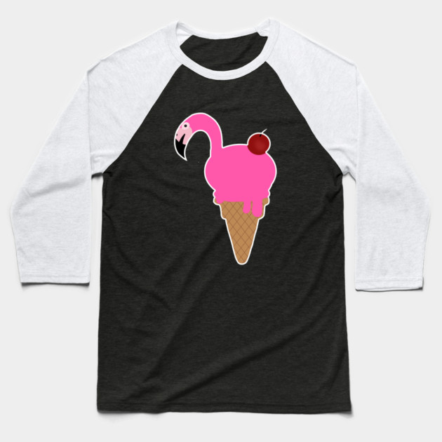 Flamingo Lover, Icecream Dripping Baseball T-Shirt by logiamerch
