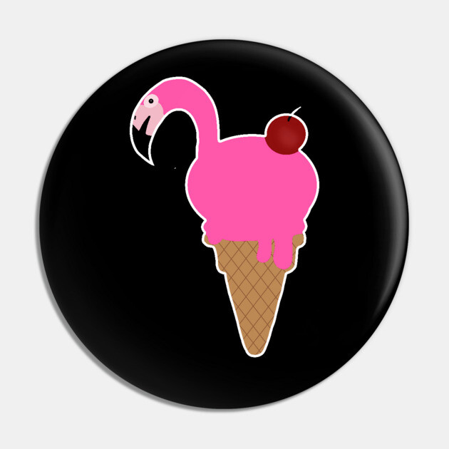 Flamingo Lover, Icecream Dripping Pin by logiamerch