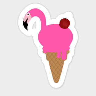 Flamingo Lover, Icecream Dripping Sticker
