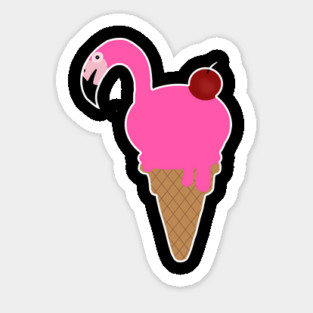 Flamingo Lover, Icecream Dripping Magnet