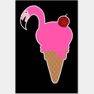 Flamingo Lover, Icecream Dripping Posters and Art