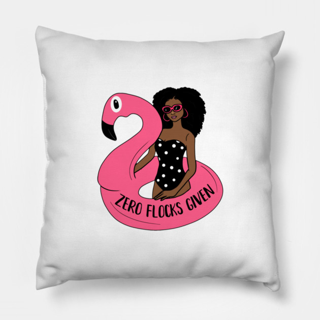 Zero Flocks Flamingo Given, Funny Love Flamingos Pillow by logiamerch