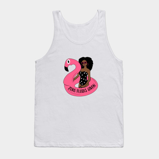 Zero Flocks Flamingo Given, Funny Love Flamingos Tank Top by logiamerch