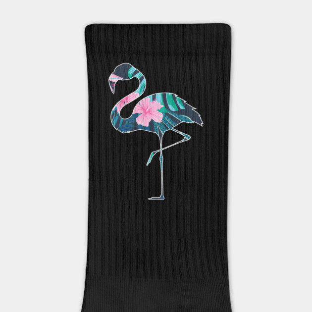 Flamingo with Tropical leaves Pattern, Love Flamingos by logiamerch