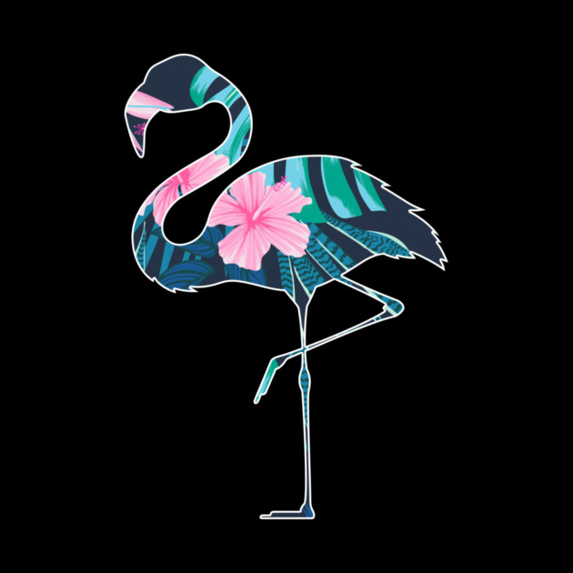 Flamingo with Tropical leaves Pattern, Love Flamingos by logiamerch