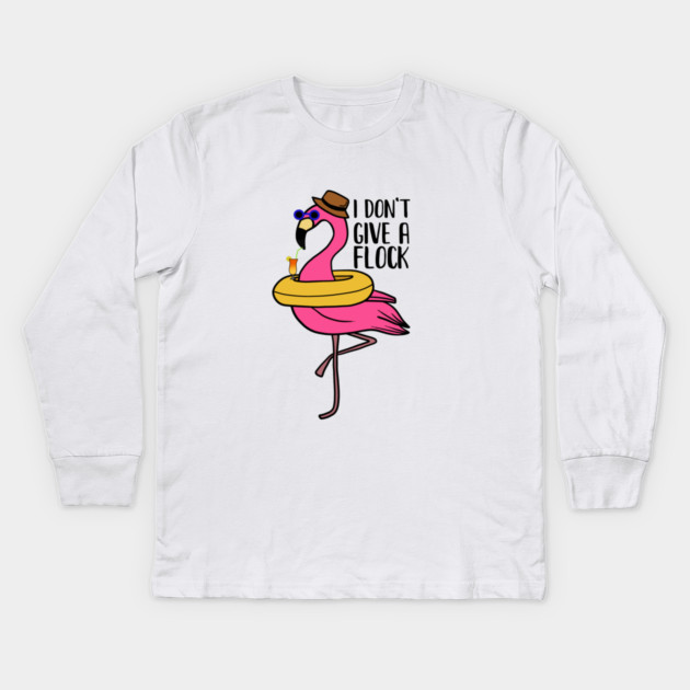 I don't give a Flock, Funny Flamingo Lover Gift Kids Long Sleeve T-Shirt by logiamerch