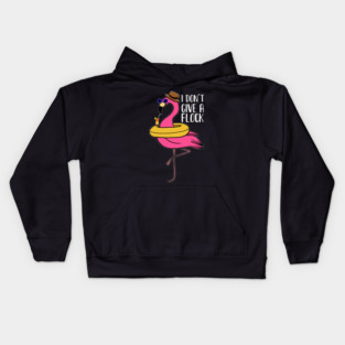 I don't give a Flock, Funny Flamingo Lover Gift Kids Hoodie