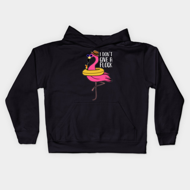 I don't give a Flock, Funny Flamingo Lover Gift Kids Hoodie by logiamerch