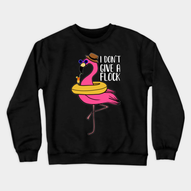 I don't give a Flock, Funny Flamingo Lover Gift Crewneck Sweatshirt by logiamerch