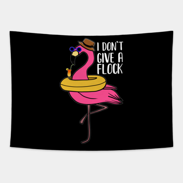 I don't give a Flock, Funny Flamingo Lover Gift Tapestry by logiamerch