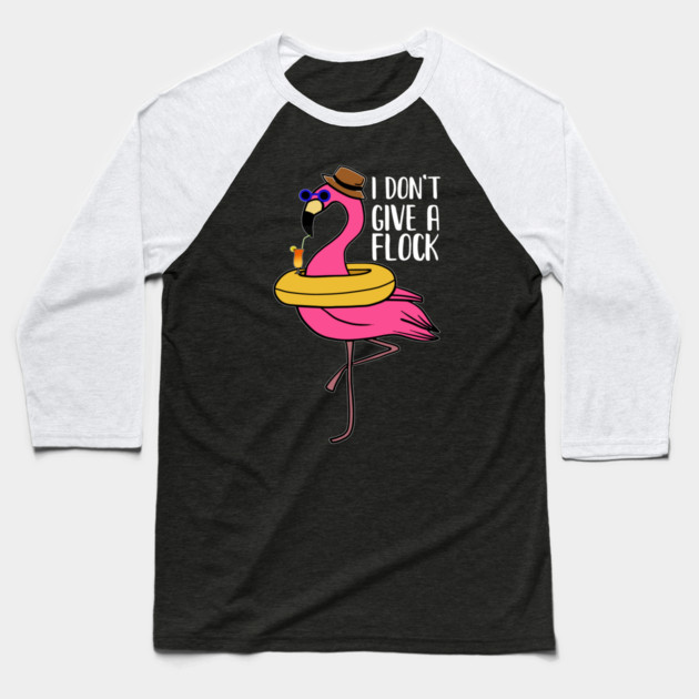 I don't give a Flock, Funny Flamingo Lover Gift Baseball T-Shirt by logiamerch