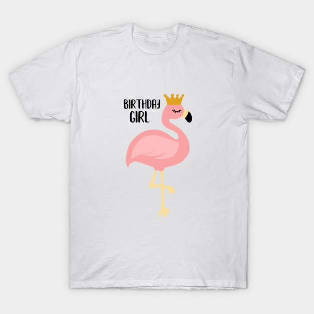 Flamingo, Birthday Girl Gift Princess T-Shirt by logiamerch