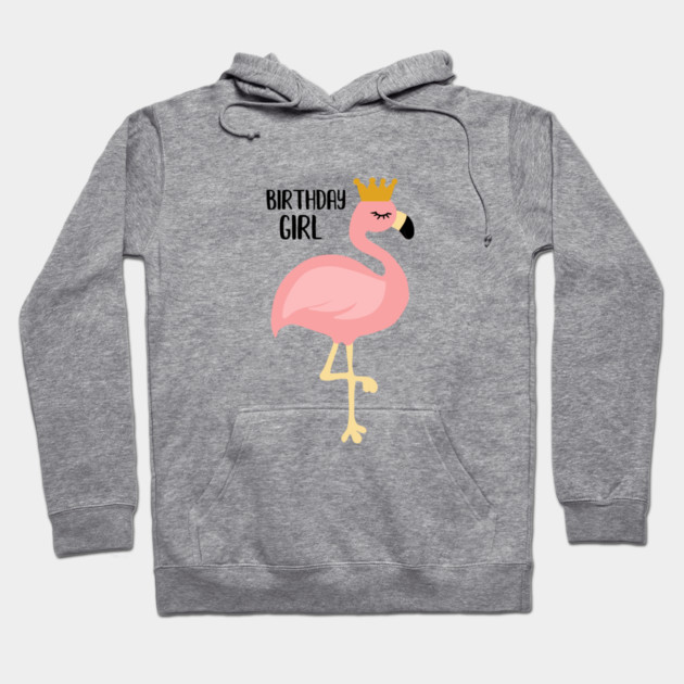 Flamingo, Birthday Girl Gift Princess Hoodie by logiamerch
