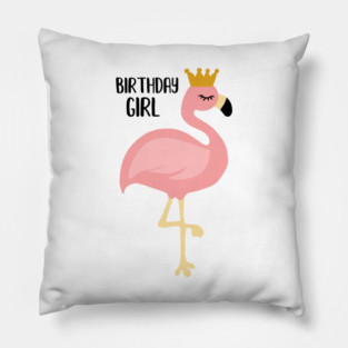 Flamingo, Birthday Girl Gift Princess Pillow