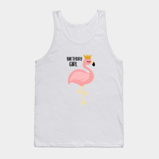 Flamingo, Birthday Girl Gift Princess Tank Top