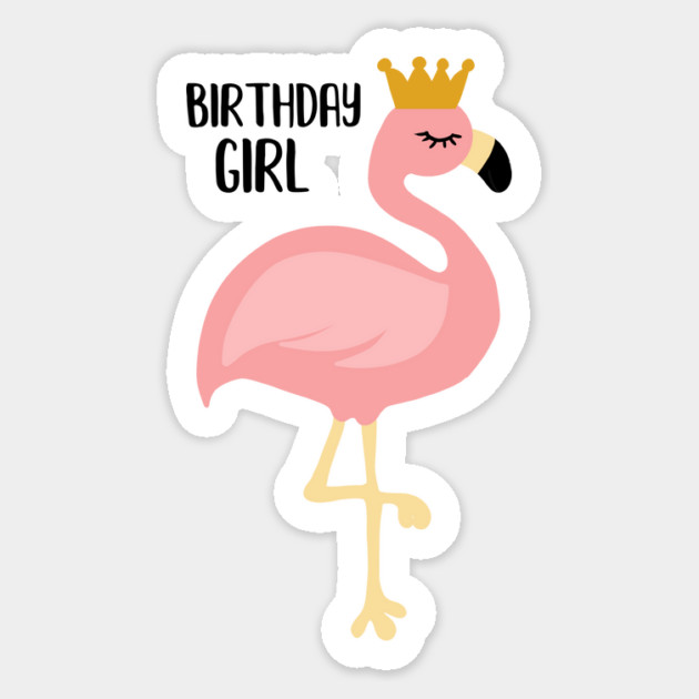 Flamingo, Birthday Girl Gift Princess Sticker by logiamerch