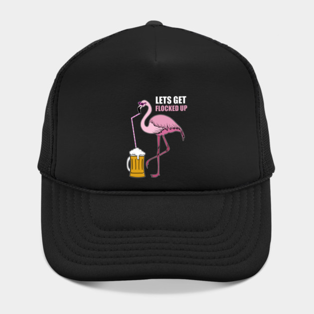 Let's get Flocked up Flamingo drinking beer by logiamerch