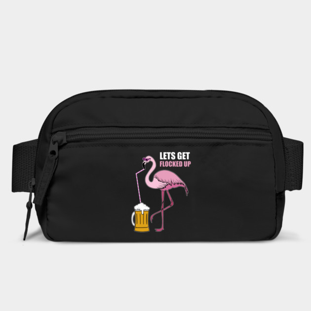 Let's get Flocked up Flamingo drinking beer by logiamerch