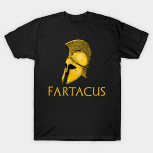 Funny Ancient Greek Spartan Helmet Fartacus Farting T-Shirt